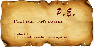 Paulics Eufrozina névjegykártya